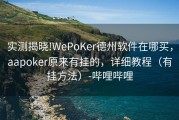 实测揭晓!WePoKer德州软件在哪买，aapoker原来有挂的，详细教程（有挂方法）-哔哩哔哩
