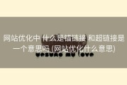 网站优化中 什么是锚链接 和超链接是一个意思吗 (网站优化什么意思)
