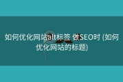 如何优化网站alt标签 做SEO时 (如何优化网站的标题)