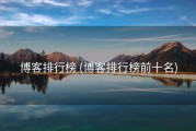 博客排行榜 (博客排行榜前十名)