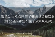 饿了么 大众点评 除了美团 适合餐饮业的app还有那些? (饿了么大众点评)