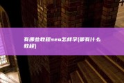 有哪些教程 seo怎样学 (都有什么教程)