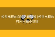 经常出现的SEO名词解释 (经常出现的时间问题不包括)