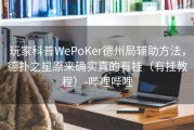 玩家科普WePoKer德州局辅助方法，德扑之星原来确实真的有挂（有挂教程）-哔哩哔哩