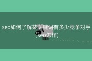 seo如何了解某关键词有多少竞争对手 (seo怎样)
