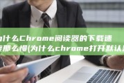 为什么Chrome阅读器的下载速度那么慢 (为什么chrome打开默认是百度)