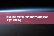 谁知道有全什么好用点的手机智能助手 (全有什么)