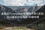 最新技巧!wepoker有挂吗作弊!(透视)2024最新研发科技-哔哩哔哩