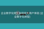 企业数字化转型如何优化用户体验 (企业数字化转型)