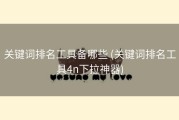 关键词排名工具备哪些 (关键词排名工具4n下拉神器)