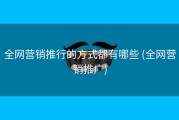 全网营销推行的方式都有哪些 (全网营销推广)
