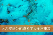 人力资源取名字参考 上流土气的公司起名 (人力资源取名大气)