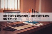 网络营销与策划实践报告，网络营销与策划实践报告怎么写