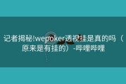 记者揭秘!wepoker透视挂是真的吗（原来是有挂的）-哔哩哔哩