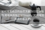 如何增加商店的自然流量 SEO实操指南 跨境电商独立站Shopify (如何增加商店的客流量)