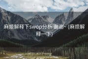 麻烦解释下swop分析 谢谢~ (麻烦解释一下)