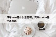 汽车sem是什么意思呢，汽车srscm是什么意思