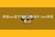 黑帽seo是不是违法的操作 (seo黑帽教程)