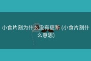 小食片刻为什么没有更新 (小食片刻什么意思)