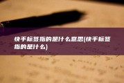 快手标签指的是什么意思 (快手标签指的是什么)
