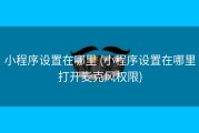 小程序设置在哪里 (小程序设置在哪里打开麦克风权限)