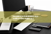 SEO和SEM究竟是指的什么 (seo和sem的区别是什么?)