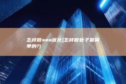 怎样做seo优化 (怎样做色子最简单的?)
