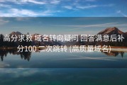 高分求救 域名转向疑问 回答满意后补分100 二次跳转 (高质量域名)