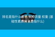 排名是指什么意思 SEO流量 权重 (基础性素质排名是指什么)