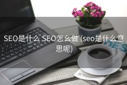 SEO是什么 SEO怎么做 (seo是什么意思呢)