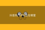 抖音热门评论区在哪里