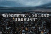 电商与自媒体时代下，为什么还需要建立盈利性网站？