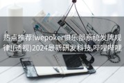 热点推荐!wepoker俱乐部系统发牌规律!(透视)2024最新研发科技,哔哩哔哩