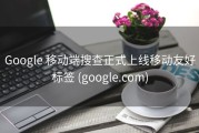 Google 移动端搜查正式上线移动友好标签 (google.com)