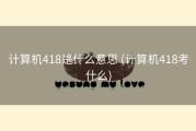 计算机418是什么意思 (计算机418考什么)