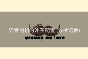 语音剖析的外围配置 (分析语音)