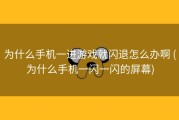 为什么手机一进游戏就闪退怎么办啊 (为什么手机一闪一闪的屏幕)