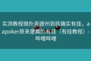 实测教程微扑克德州到底确实有挂，aapoker原来是真的有挂（有挂教程）-哔哩哔哩