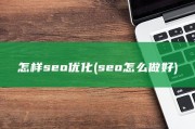 怎样seo优化 (seo怎么做好)