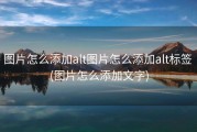 图片怎么添加alt图片怎么添加alt标签 (图片怎么添加文字)