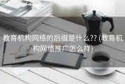 教育机构网络的后缀是什么?? (教育机构网络推广怎么样)