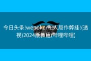今日头条!wepoker私人局作弊挂!(透视)2024版教程(哔哩哔哩)