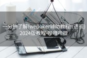 一分钟了解!wepoker辅助教程!(透视)2024版教程-哔哩哔哩