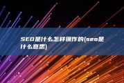 SEO是什么 怎样操作的 (seo是什么意思)