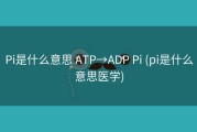 Pi是什么意思 ATP→ADP Pi (pi是什么意思医学)