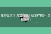 在哪里展现 淘宝超级介绍怎样提升 (展现淘宝)