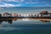 浅谈seo是什么及优化大致步骤 (seo的理解)