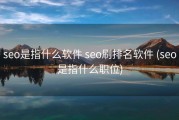 seo是指什么软件 seo刷排名软件 (seo是指什么职位)