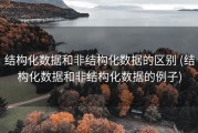 结构化数据和非结构化数据的区别 (结构化数据和非结构化数据的例子)