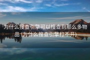 为什么搜查引擎可以搜查到那么多物品 (为什么搜查引擎打不开)
